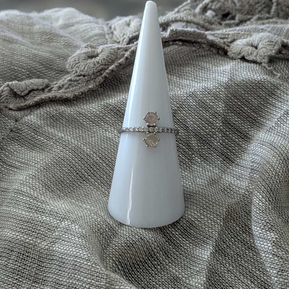 Elegant Silver and Pale Pink Women's Ring